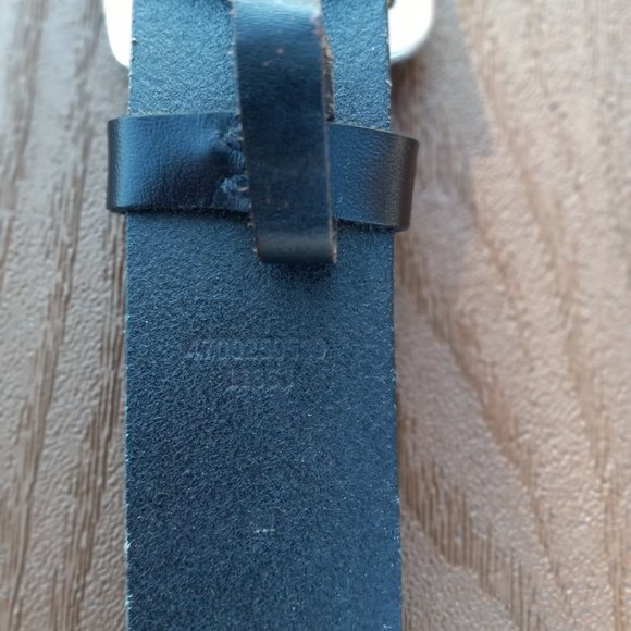 Lauren Ralph Lauren Black Leather Belt Silvertone Buckle - Picture 16 of 16